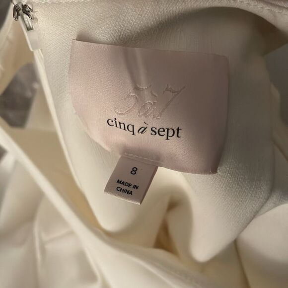 Cinq a sept michah dress in white/ivory size 8 above knee length like new - Picture 9 of 13